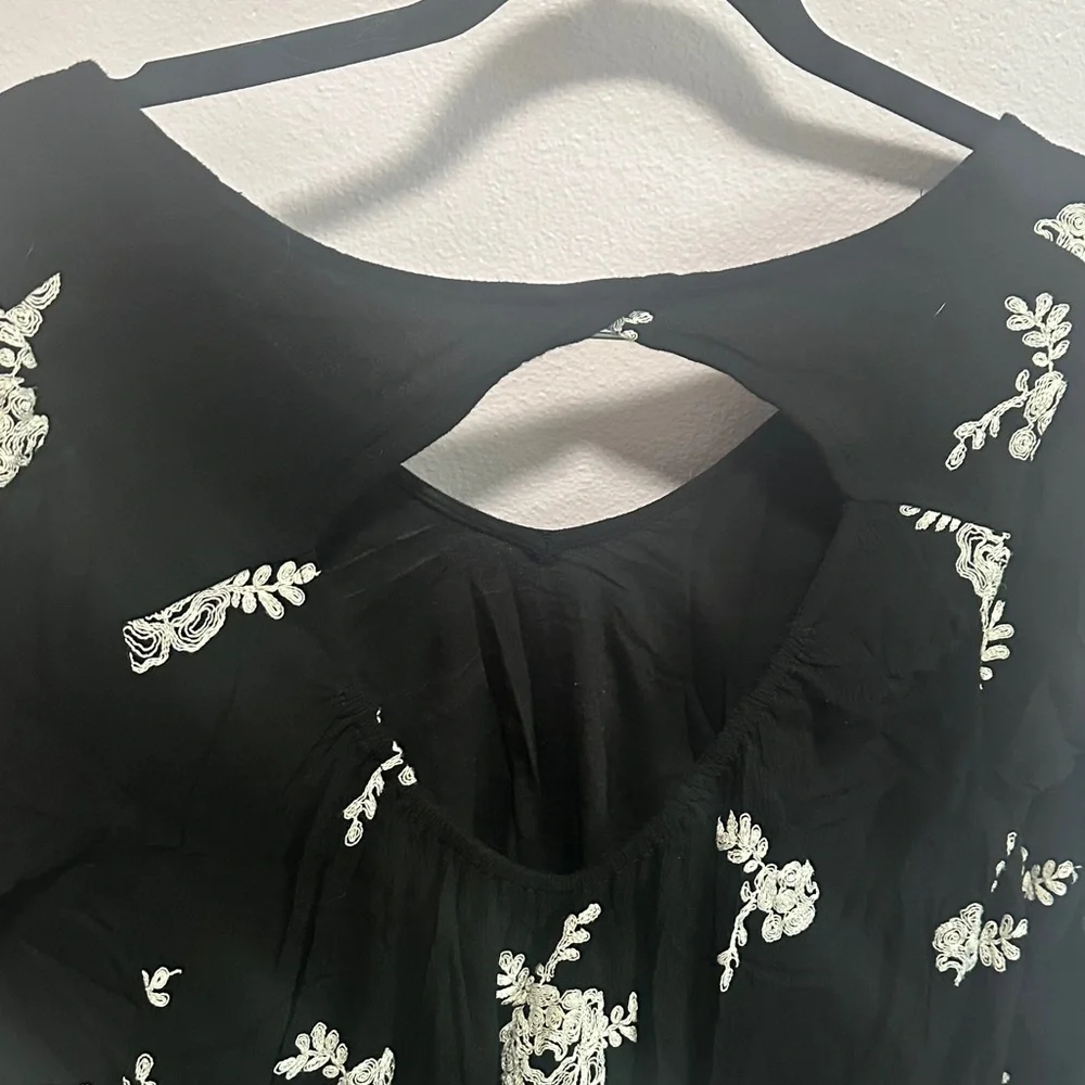 Free People Black and White Floral Mini Dress